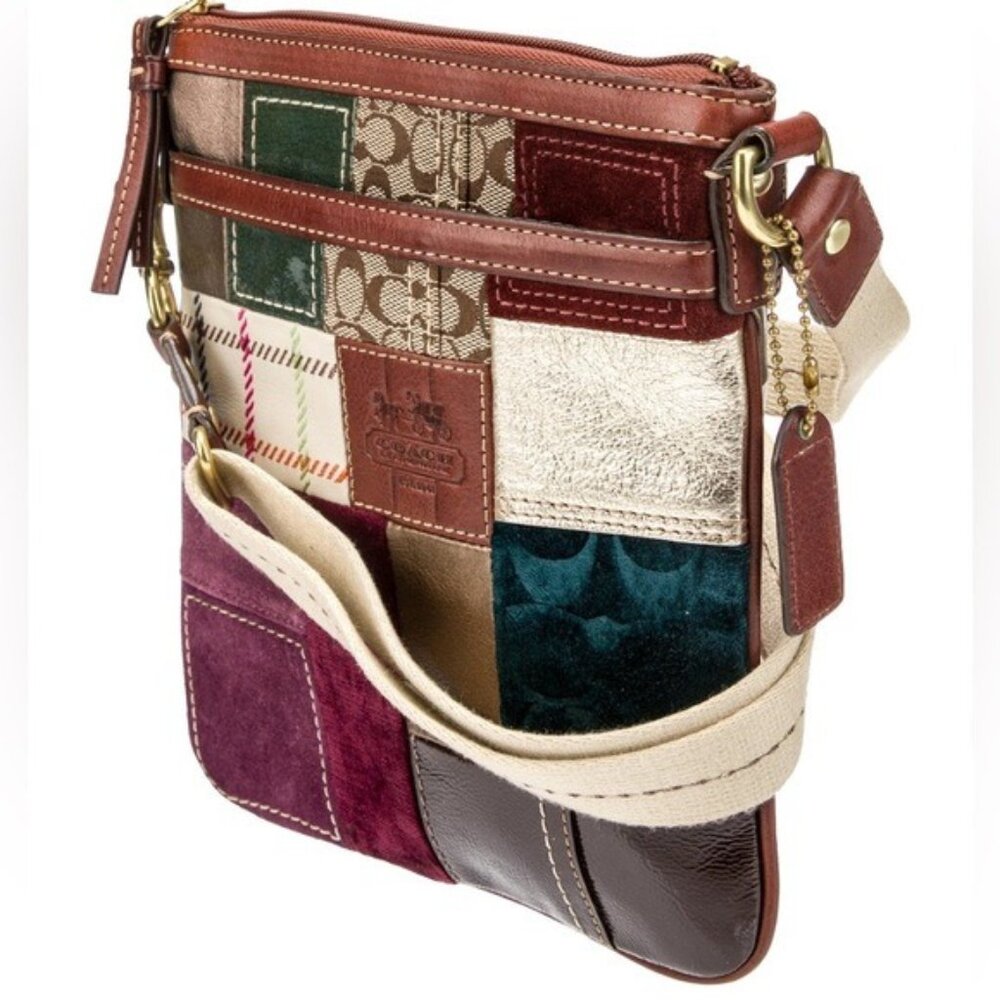 Coach 2007 Y2K Holiday Patchwork Crossbody/Swing Bag (EUC)
